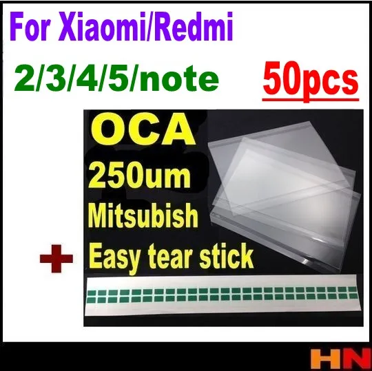 

50pcs OCA optical adhesive for Xiaomi 3 4 5 MAX 909 2 note 2A for redmi note 5 5A 6 Pro 2 X1 touch glass repair OCA material