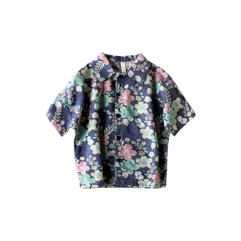 Shirts for Boys Baby Clothes Fashion Flowers Print Blouses Children