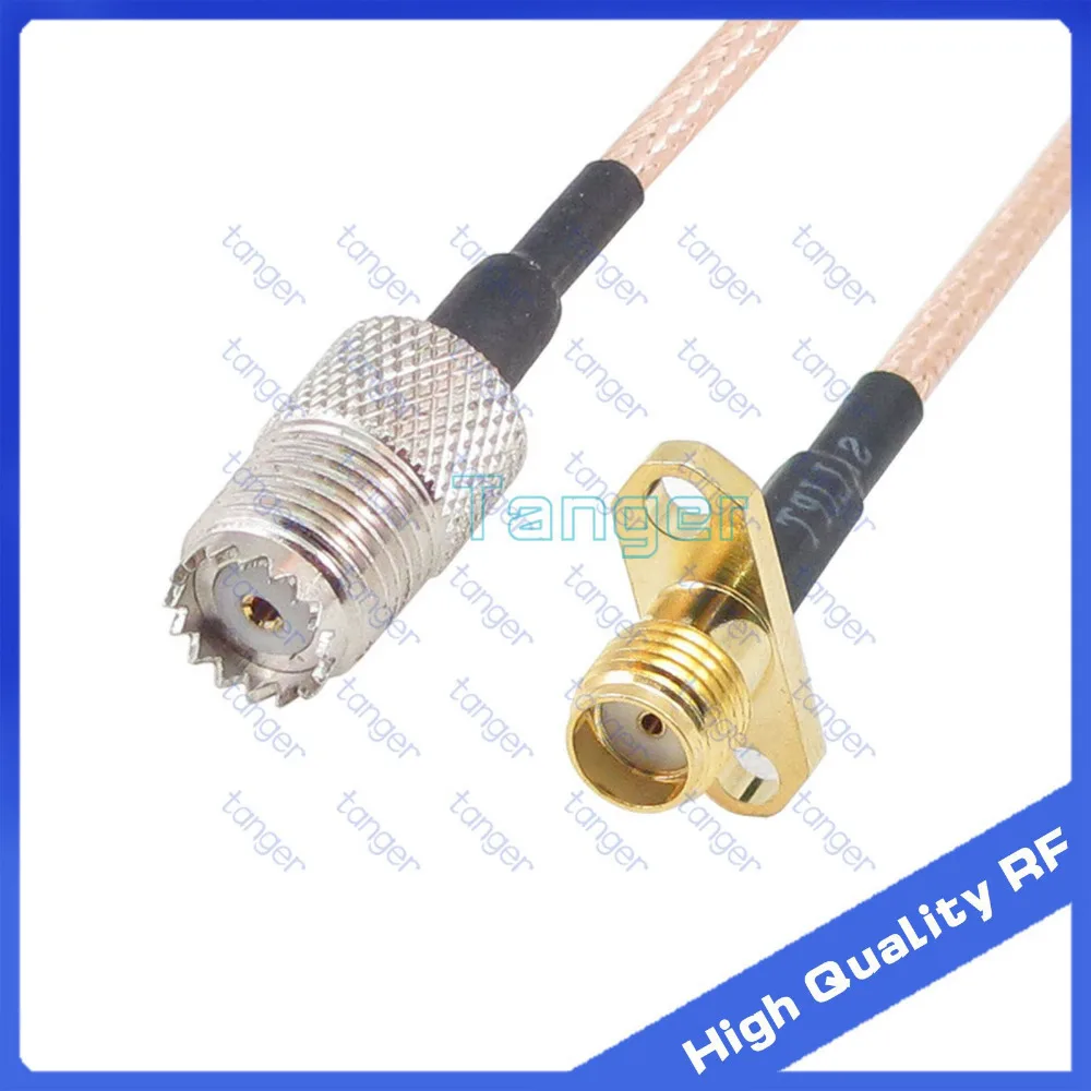 

6inch mini UHFfemale to SMA female 2hole panel with RG-316 RF Coaxial Pigtail Jumper cable 6" 15cm Tanger High Quality RF cables