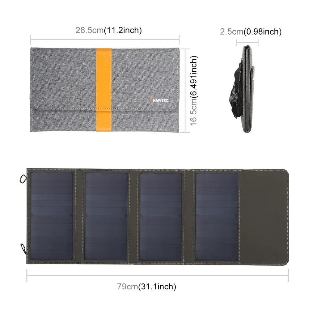 W Painel Solar & Porta USB Dupla
