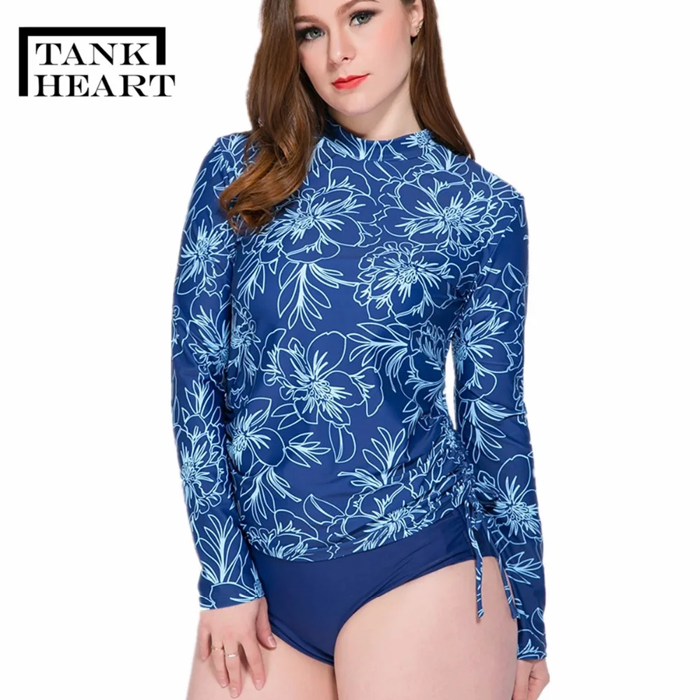 Майка с принтом сердца Rashguard женский Рашгард лайкра для серфинга плюс размер