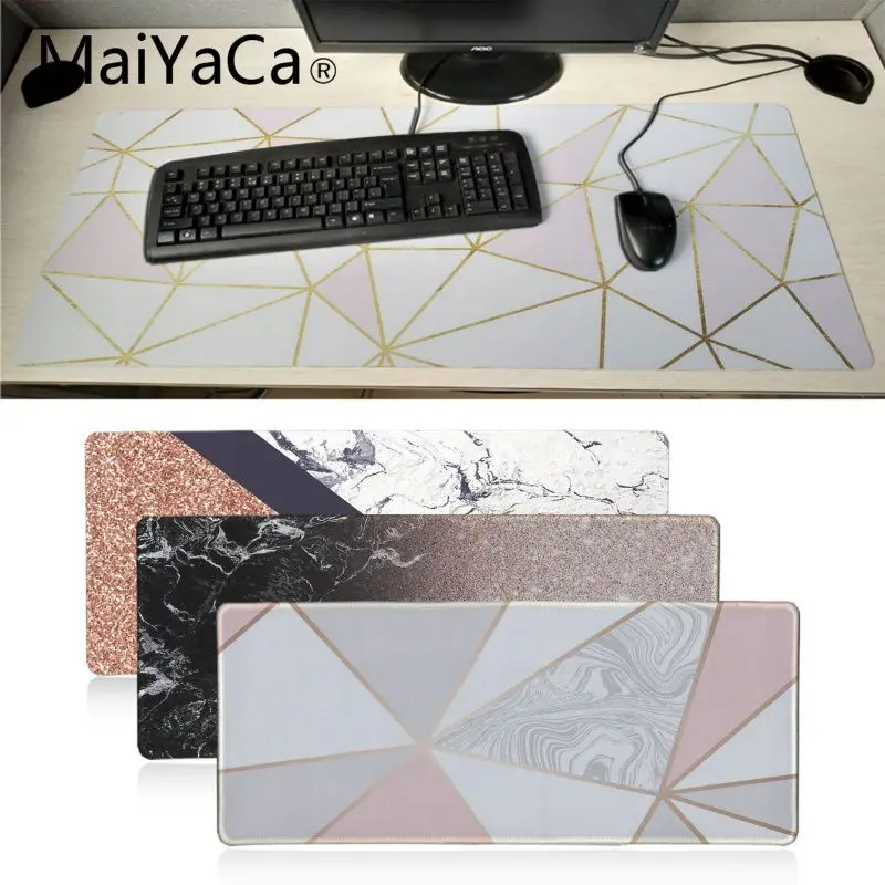 

MaiYaCa Cool Rose Gold Marble Keyboard Mat Desk Mat Durable Desktop Mousepad Rubber Professional Gaming Mouse Pad Computer