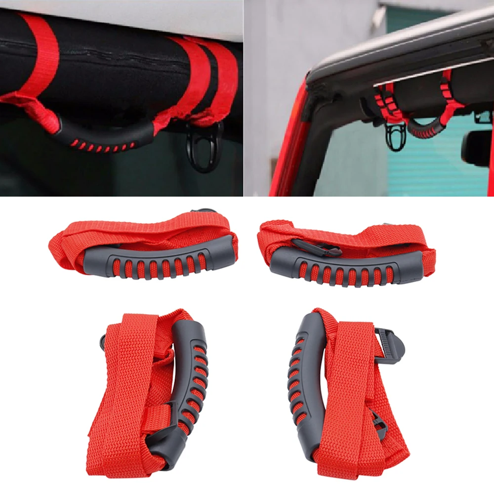 

4 PCS Roll Bar Grab Handles Grip Handle Strong Durable Suit For Jeep Wrangler YJ TJ JK JK JL JLU Sports Sahara Freedom 1995-2018