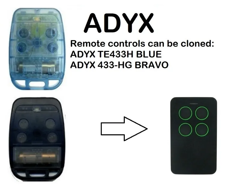 

ADYX TE433H BLUE, ADYX 433-HG BRAVO Remote Control Duplicator 433.92MHz