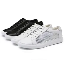 Новинка; повседневная обувь из натуральной кожи; Женская Белая обувь на шнуровке с низким верхом; большие размеры; летняя дышащая сетчатая обувь на платформе для любителей ходьбы; ZH238
