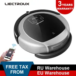 Liectroux B6009 робот пылесос, wifi 2D карта и гироскоп навигации, с памятью, низкое повторение, виртуальный блокатор, УФ-лампы, влажная уборка