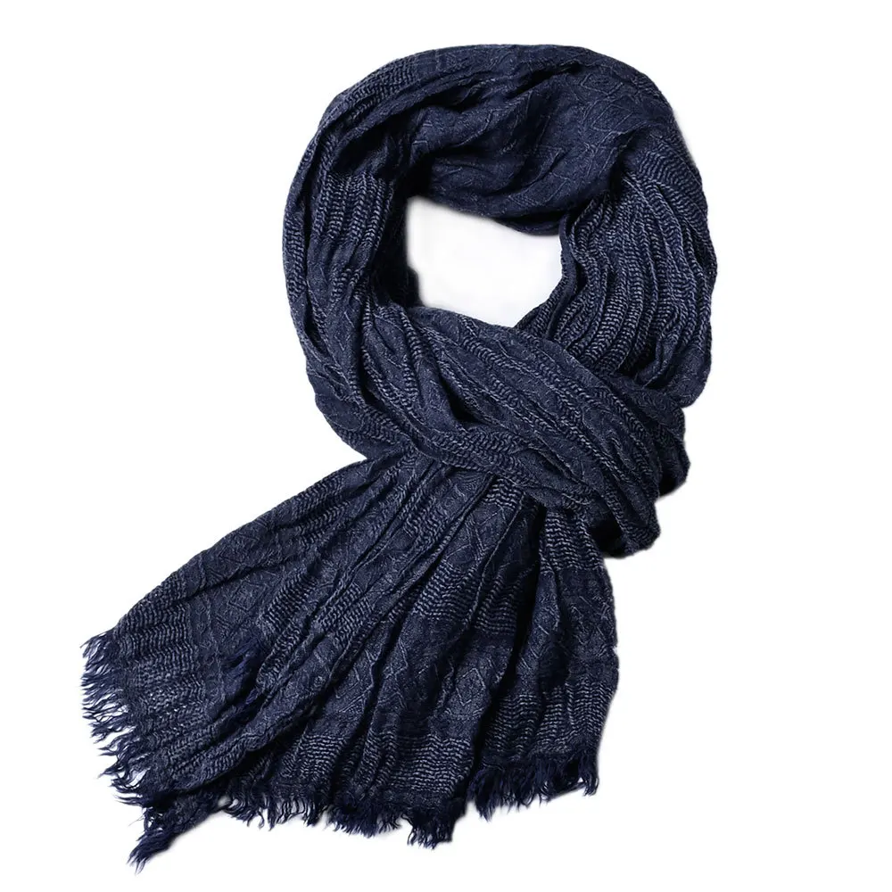 Роскошная повязка-шарф, мужской однотонный хлопковый шарф, женский и мужской шарф, вязаный кашемировый полосатый длинный шарф с кисточками 190*80 см - Цвет: 4