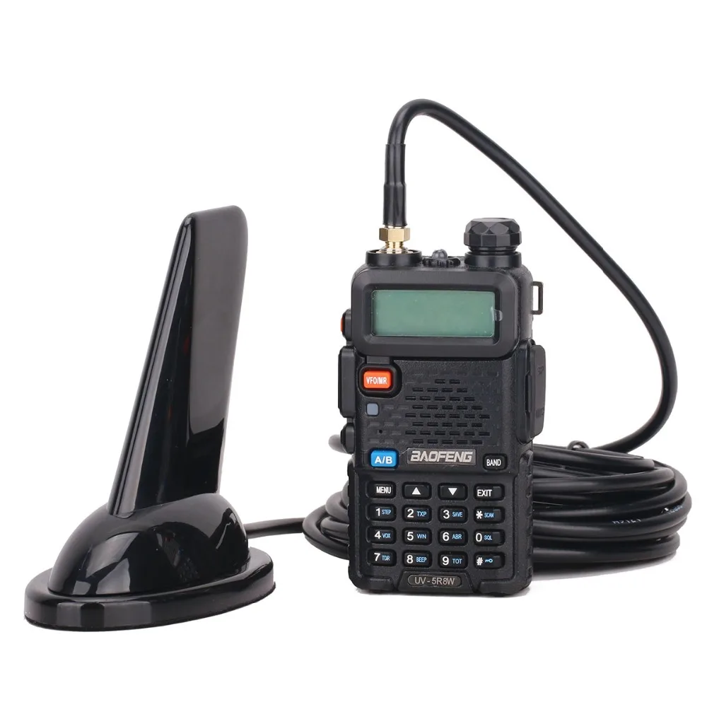 

ABBREE Shark Fin Antenna SMA-Female Dual Band 144/430MHz High Gain For Kenwood Baofeng TYT Wouxun Walkie Talkie