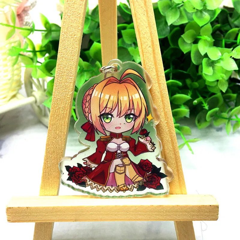 

Game Fate Keychain Cartoon Figure Saber Astolfo Pendant Acrylic Key Ring