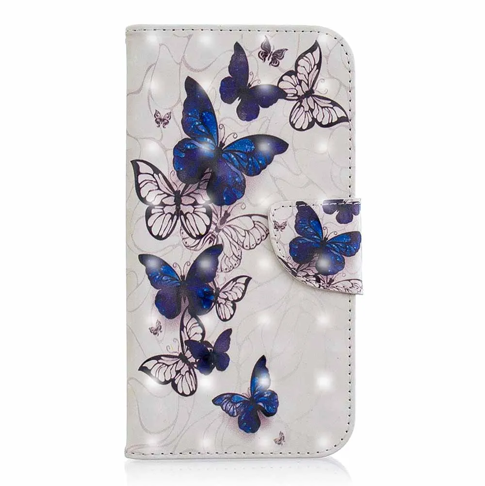 Чехол с объемным эффектом слона и бабочки для iPhone XS Max из искусственной кожи, бумажник, флип-чехол для iPhone X, XR, 6, 6 S, 7, 8 Plus, чехлы для телефонов, B116 - Цвет: Butterflies