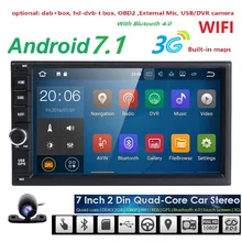 2 din Android 7.1 Auto Radio audio Quad Core de 7 Pulgadas Universal SIN reproductor de DVD del coche GPS unidad para Nssian StereoHead DAB OBD DVR BT