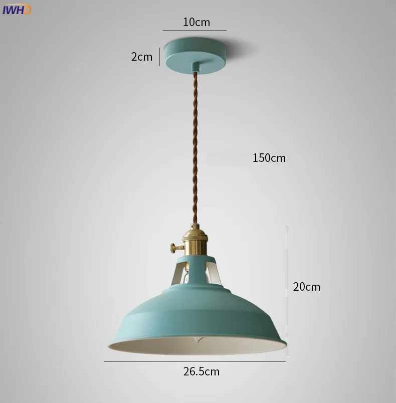 IWHD красочный современный светодиодный подвесной светильник, приспособление для кухни для столовой гостиной нордическая лампа, подвесные светильники, подвесной светильник, блеск Pendente