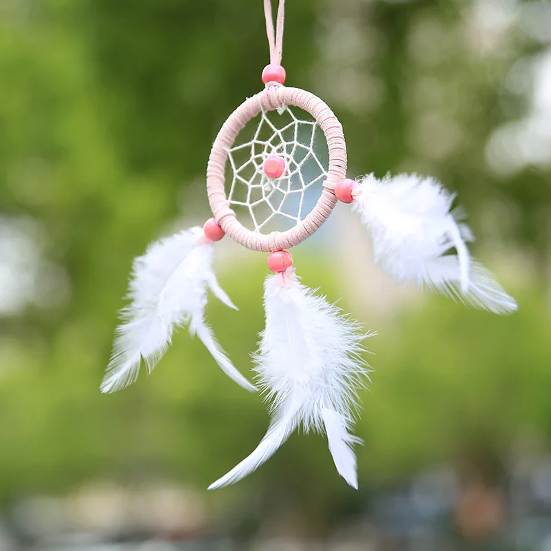 

Car Pendant Ornaments Hanging Handmade Dream Catcher Fan Plush Rearview Mirror Decoration Gift Auto Interior Accessories