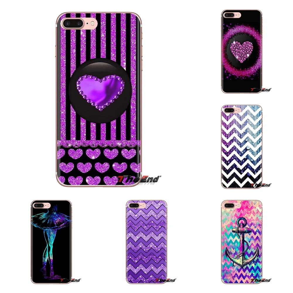 

For Oneplus 3T 5T 6T Nokia 2 3 5 6 8 9 230 3310 2.1 3.1 5.1 7 Plus 2017 2018 TPU Transparent Cases Covers Purple sparkle Glitter