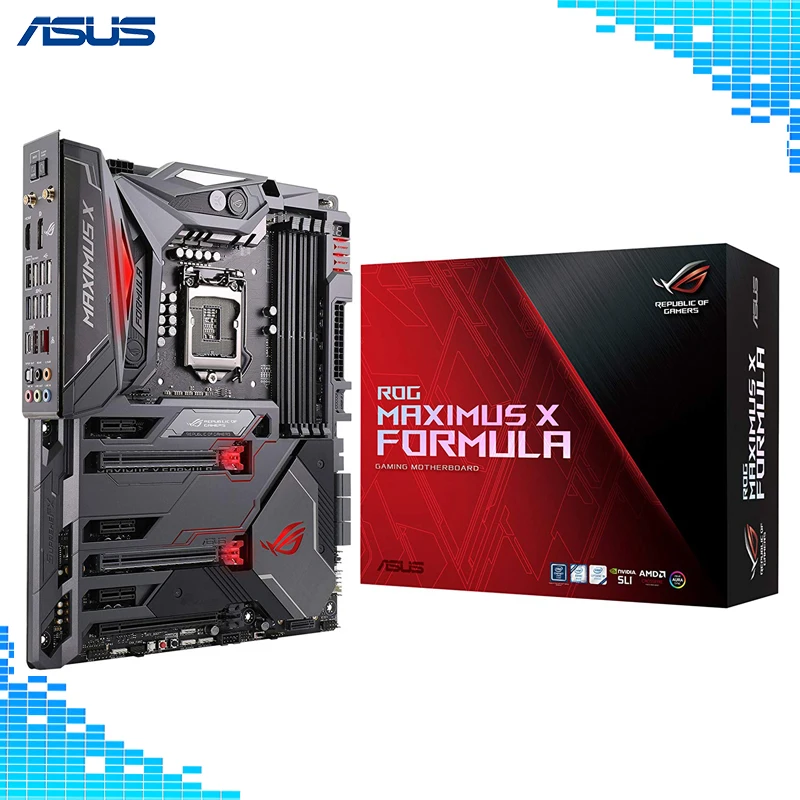 

ASUS ROG Maximus X Formula LGA1151 DDR4 DP HDMI M.2 Z370 ATX Gaming Motherboard with onboard 802.11AC WiFi and USB 3.1