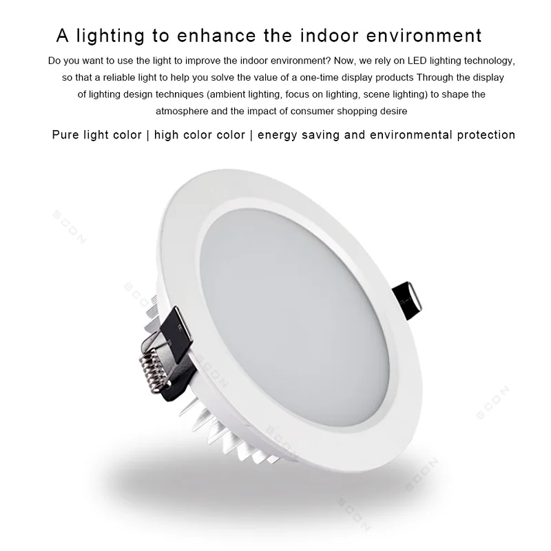 

SCON AC110-240V LED 4inch 12W Downlight IP 24 Recessed ceiling Round lamp OSRAM 960Lm 3000k 4000k 6000k modern indoor light