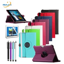 2017 caliente 360 Grados Que Giran la Cubierta de Cuero Para Samsung Galaxy Note 10.1 GT-N8000 N8010 N8020 shell Protector + Stylus
