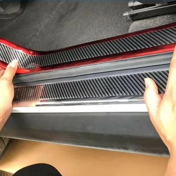 

Car Carbon Fiber Red Side Skirt Door Sill Protector Edge Guard Strip 1 Meter 3cm Car Bumper Strip Red Carbon Fiber