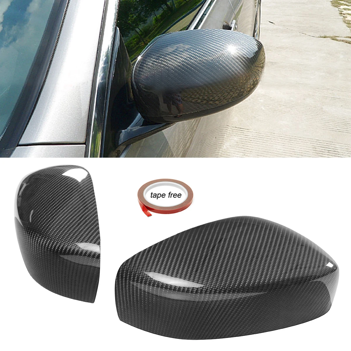 

Autoleader 1Pair Black Mirror Cover Carbon Fiber Add-On Side Mirror Covers for INFINITI G25 G37 Q40 Q60 2009-2015