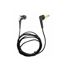 Linhuipad 1 Bud black earphone 3 5mm gold plug Single side MONO earbug 1 2M w Heavy Duty Cord for Smart phone school library
