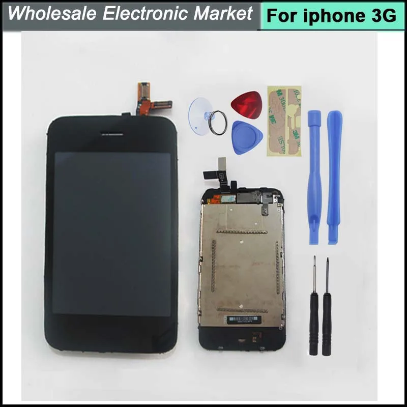 High Quality LCD Display Digitizer Touch Screen lens Tools Home Button For iPhone 3G Replacement Black