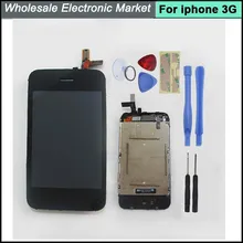 Hohe Qualität LCD Display + Digitizer Touchscreen Objektiv + Werkzeuge + Home Button für iPhone 3G Ersatz schwarz, freies Verschiffen