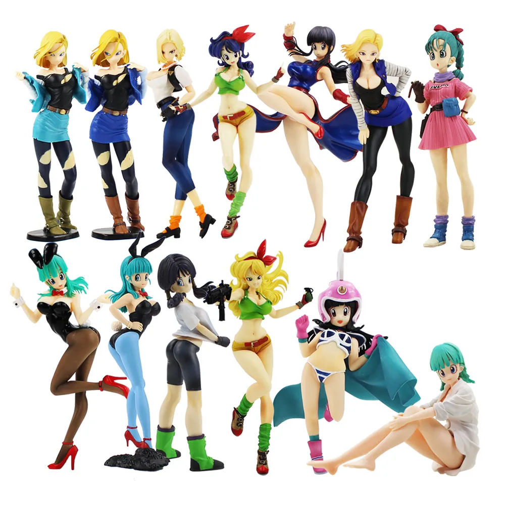 

Dragon Ball Z Bulma Chichi Lunch Android 18 Videl Launch Lazuli PVC Action Figure Toy Model Dolls Anime Cartoon Collection