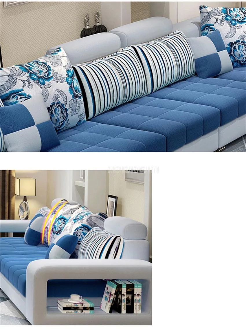 Высокое качество гостиная диван набор мебель для дома современный дизайн хлопок рамка для ткани мягкая губка U форма мебель для дома