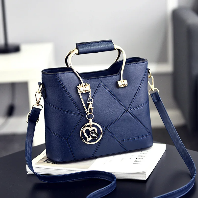 Женская сумка, большие женские сумки, сумка на плечо для женщин, сумка-мессенджер, высокое качество, повседневная сумка, сумки с верхней ручкой, большие сумки - Цвет: Navy blue