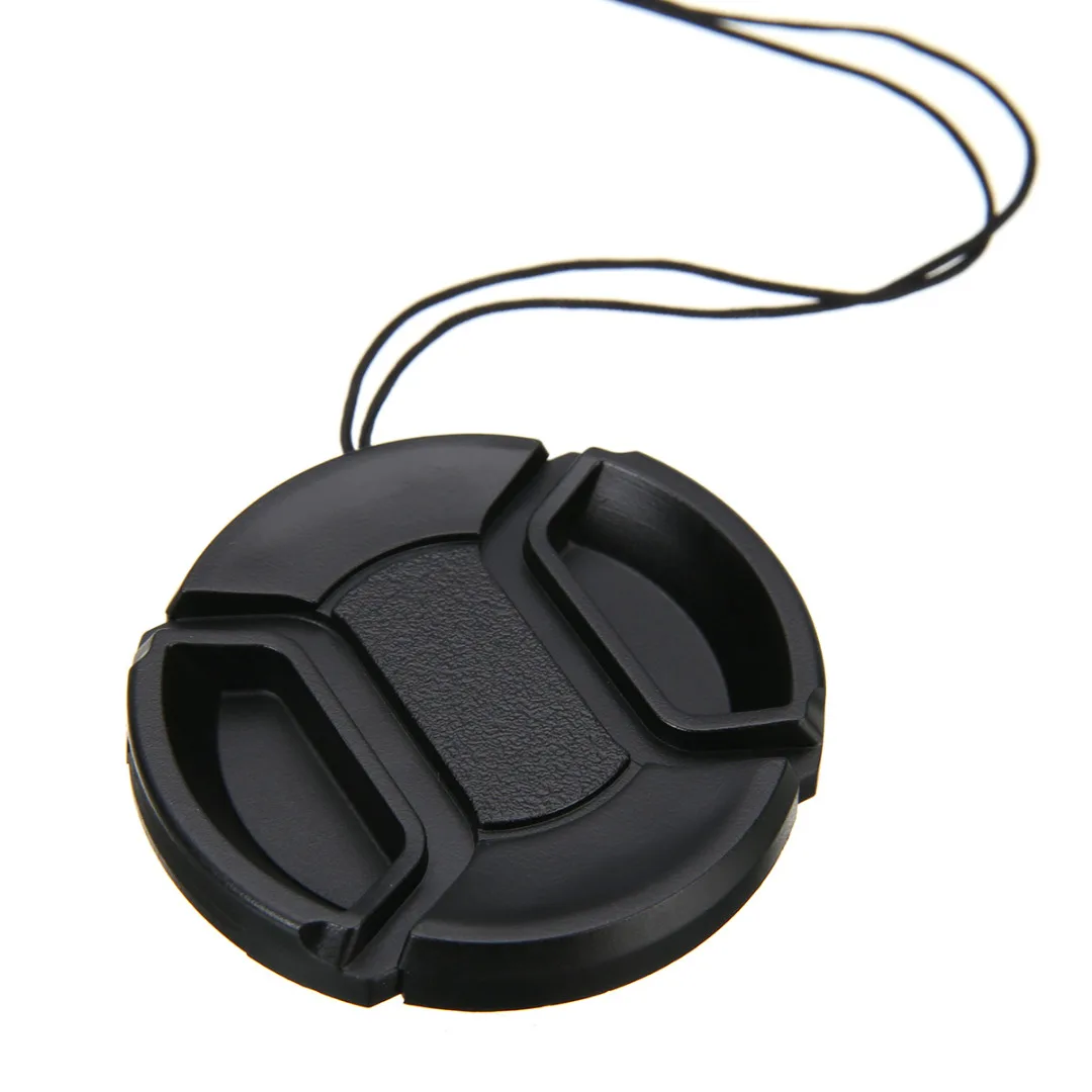 

Mayitr 1pc 46mm Front Lens Caps Center Pinch Snap On Lens Cover With Anti Lost Strap for Sony Nikon Camera Universal