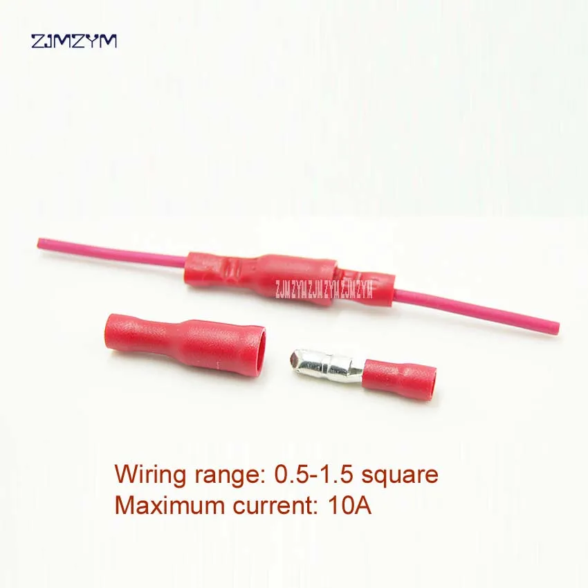 

10pair/lot Red Bullet Type Female/Male Wire Splice Crimp Terminal L8 Plug Connector For 0.5-1.5Wire FRD(MPD)1-156 /FRD(MPD)2-156