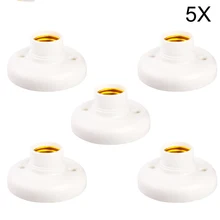 5x E27 винт лампы База Патрон лампочки гнездо держатель Пластик белый круглый адаптер