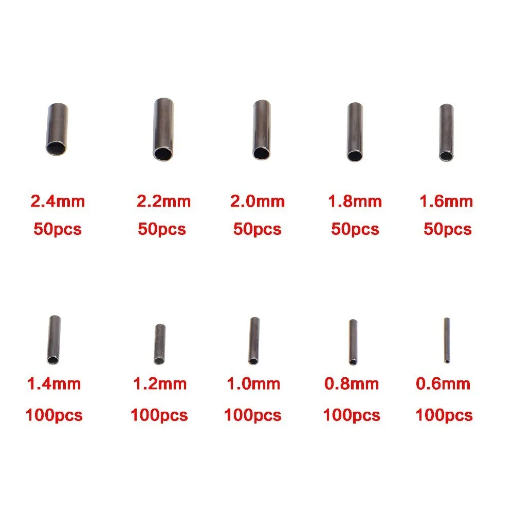 Hyaena 500 шт. 0,6 мм-1,4 мм один медный обжимной рукав набор 250 шт. 1,6 мм-2,4 мм набор обжимной рукав для всех видов лески