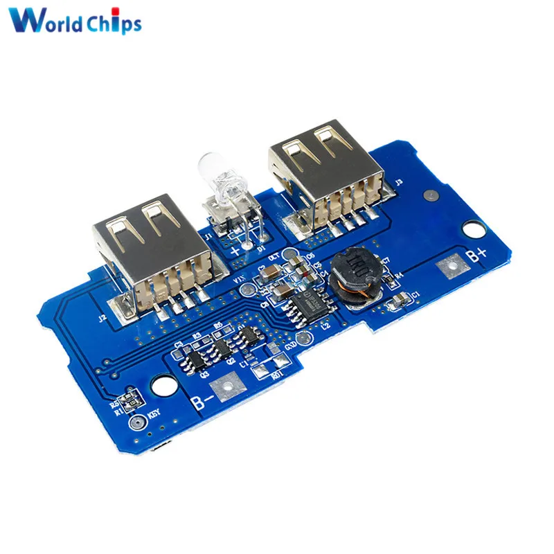 18650 Двойной Micro USB 3 7 в до 5 В 2A повышающий Мобильный Внешний аккумулятор DIY зарядное
