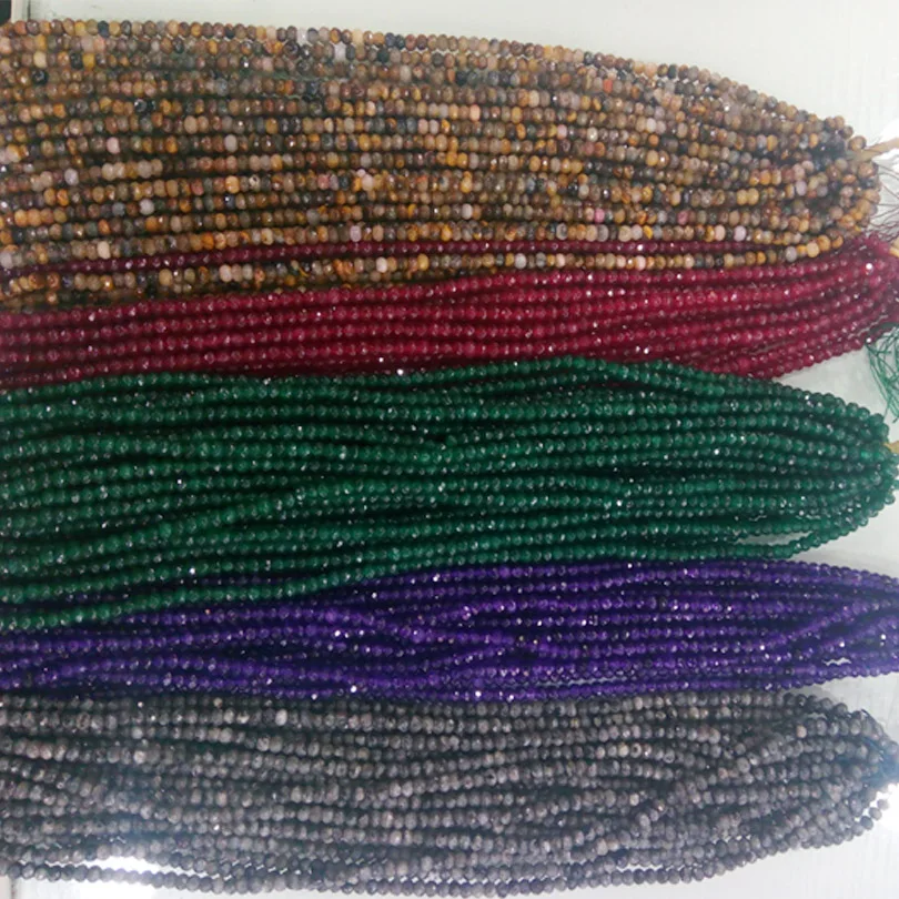 

2018 New Rondelle Faceted Emeralds Rubies Natual Stone Labradorite Amethysts Natural Stone Loose Spacer Scrub Beads 4*6mm DIY