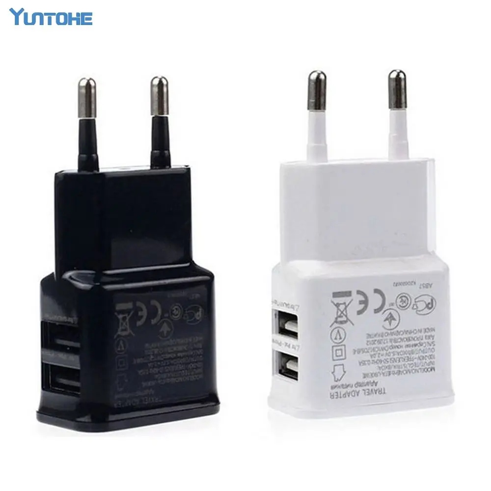 Hot Universal EU Plug 5V 2A Dual Ports 2 USB Adapter Usb Wall Travel Charger Adapter For Samsung