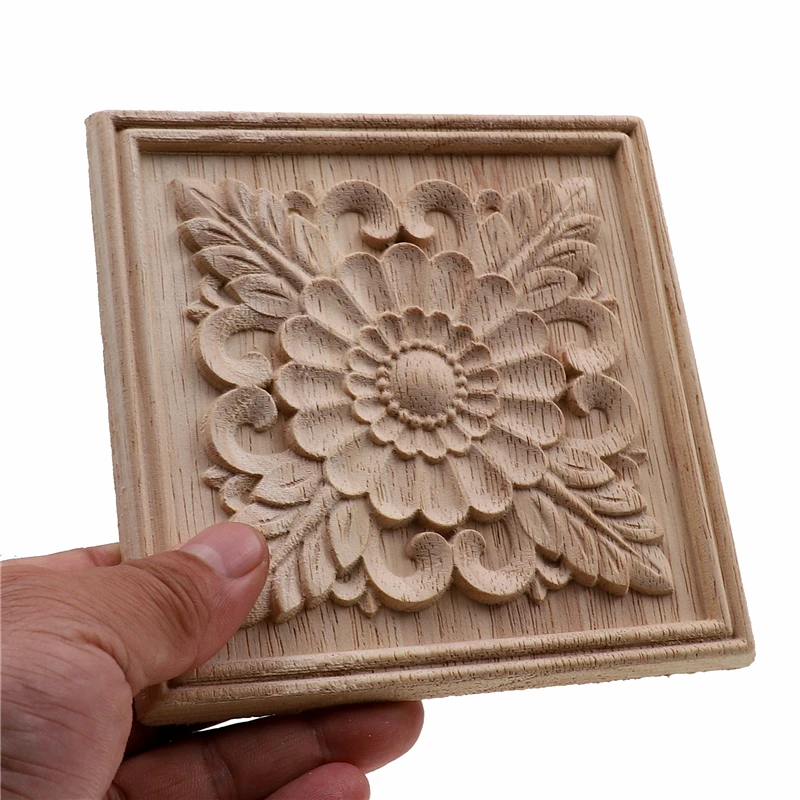 VZLX Frame Door Cabinet Furniture Decorative Figurines Wood Appliques for Furniture Unpainted Wood Carved Corner Onlay Applique VZLX Frame Door Cabinet Furniture Decorative Figurines Wood Appliques for Furniture Unpainted Wood Carved Corner Onlay Applique