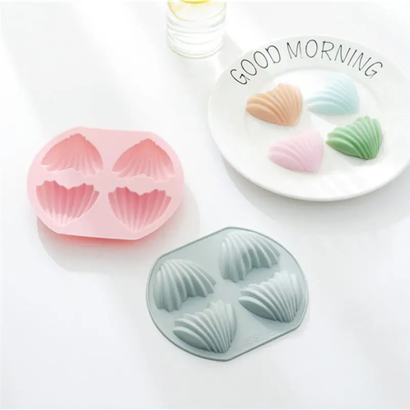 Heart-shaped shell silicone baking mold ice cube mold handmade soap pudding Chocolate Mould Ice Tray Mold Baking Tray 3D #3J15 Heart-shaped shell silicone baking mold ice cube mold handmade soap pudding Chocolate Mould Ice Tray Mold Baking Tray 3D #3J15