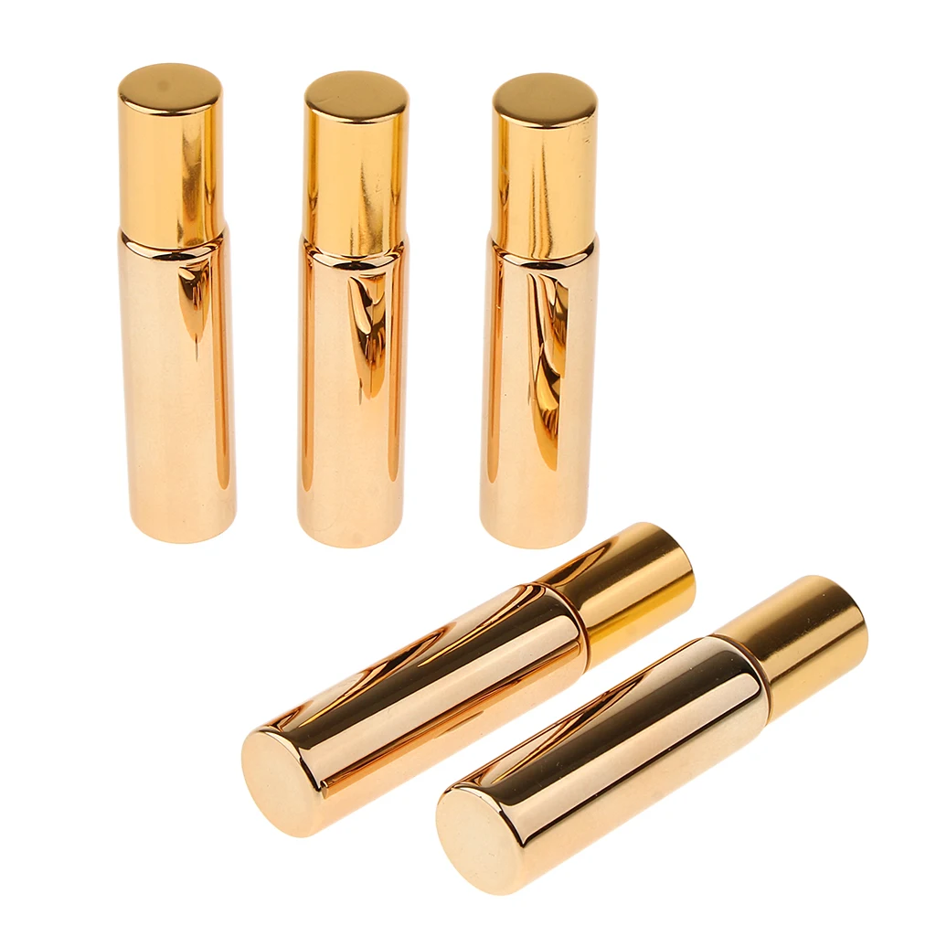 Wholesale Empty Storage Vials Roll-on Bottles w/steel roller balls for Essential Oils,Perfume or Other Liquids Oils (5Pcs,10 mL)