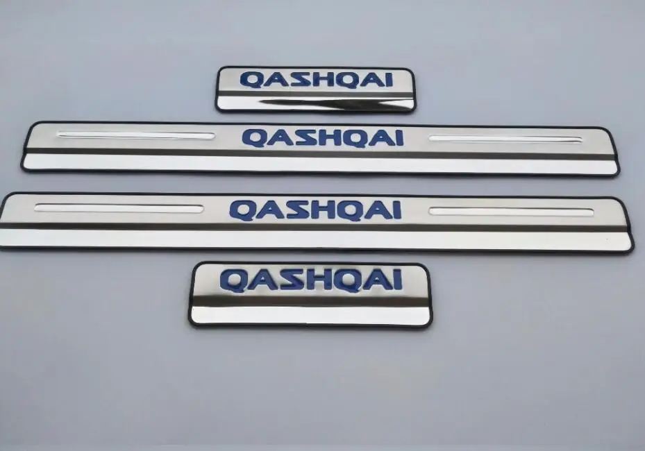 Для Nissan Qashqai j11 2007- накладка на дверной порог приветствуется защита педали из нержавеющей стали аксессуары для стайлинга автомобилей 4 шт - Цвет: 14-19