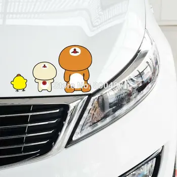 

Newest Creative Car Styling Car Stickers Cartoon Bear Rilakkuma Car Cover for Toyota Chevrolet Volkswagen Tesla Kia Ford Lada