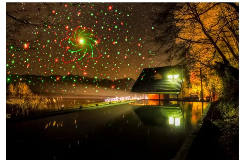 Рождественские огни Крытый год украшения Праздник дом лазерный проектор