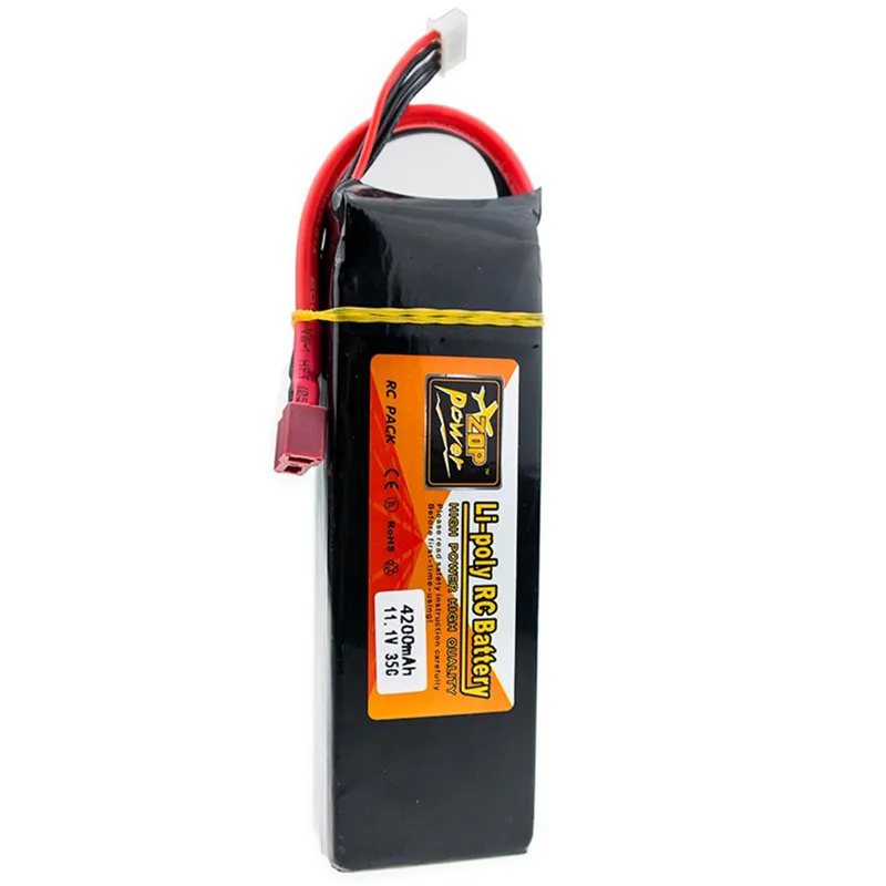 

ZOP Power Lipo Battery 11.1V 4200mAh 3S 35C T XT60 Plug for RC Helicopter Qudcopter Car Airplane
