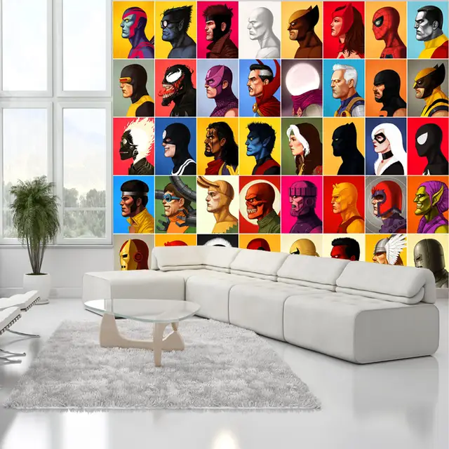 Us 17 54 35 Off Superhero Comics Wallpaper Spiderman Wall Mural Captain America Photo Wallpaper Kids Bedroom Wall Covering Avengers Room Decor In