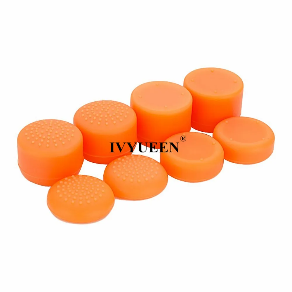 8 Orange Cap IVYUEEN силиконовый чехол для Игровые приставки 4 Dualshock 4 PS4 Pro Slim контроллер кожного покрова с джойстиками ручки Thumbsticks шапки - Цвет: 8 Orange Cap