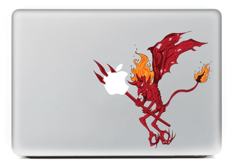 The demon is here DIY индивидуальная Виниловая наклейка для ноутбука, наклейка для macbook Pro Air, 13 дюймов, мультяшная кожа для ноутбука, оболочка для mac book