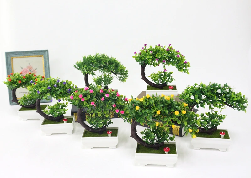 JAROWN Artificial Plants Fake Flower Bonsai Home Decoration Flores Simulation Plastic Potted Plant Wedding Decorations Gift (3)