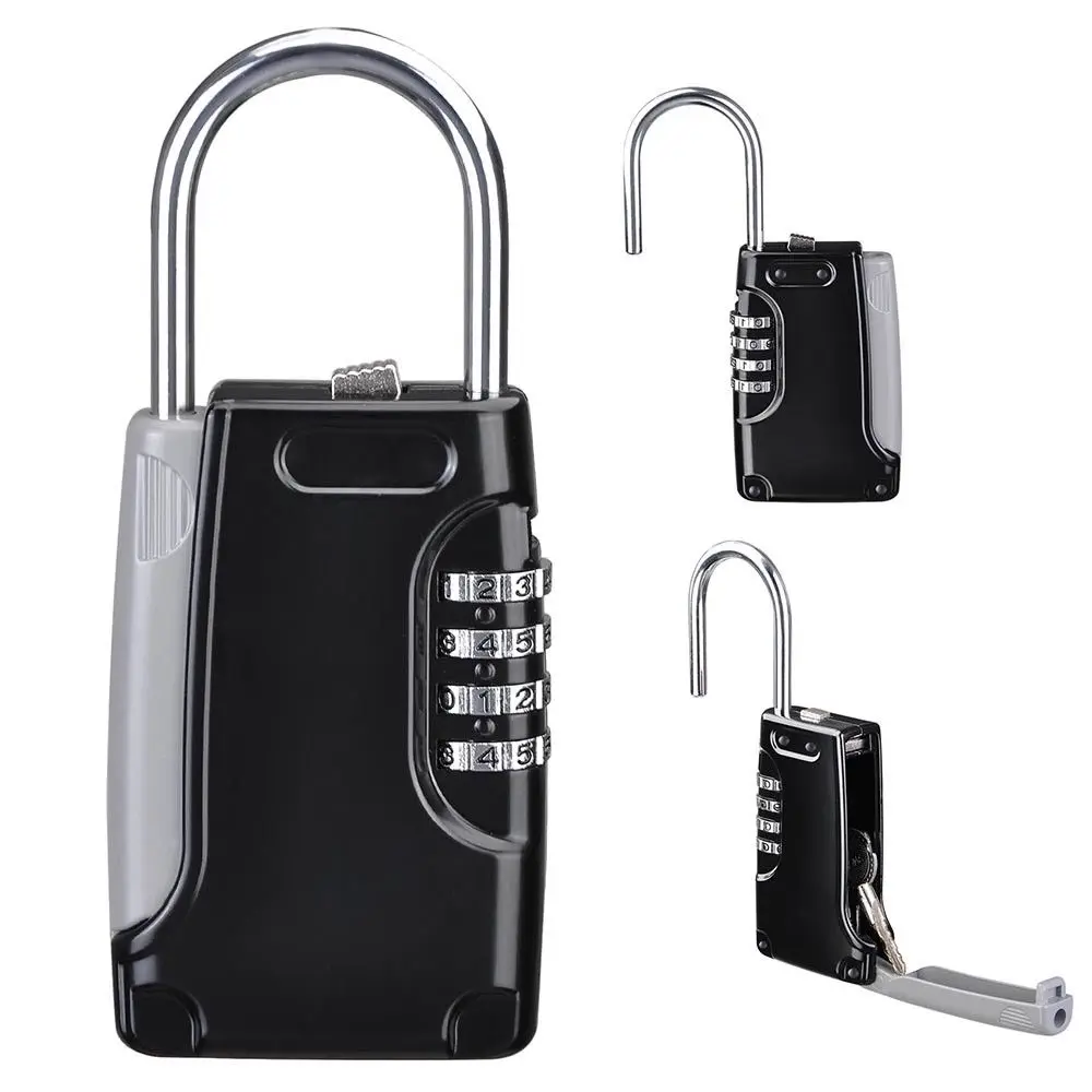

4 Digit Combination Key Lock Box Safe Security Storage Organizer Padlock Case
