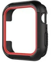 Силиконовый спортивный двухцветный Bumer чехол для Apple Watch Series 4 44 мм 40 мм защитная рамка для iWatch 4 44 мм 40 мм ремешок - Цвет: Black Red