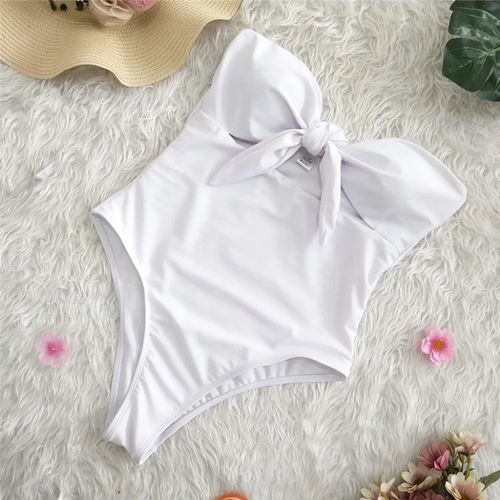 2019 women's tube top strap bow bikini suit summer fresh and comfortable sexy swimming suit push up bikinis mujer brasile 40J13 (12)